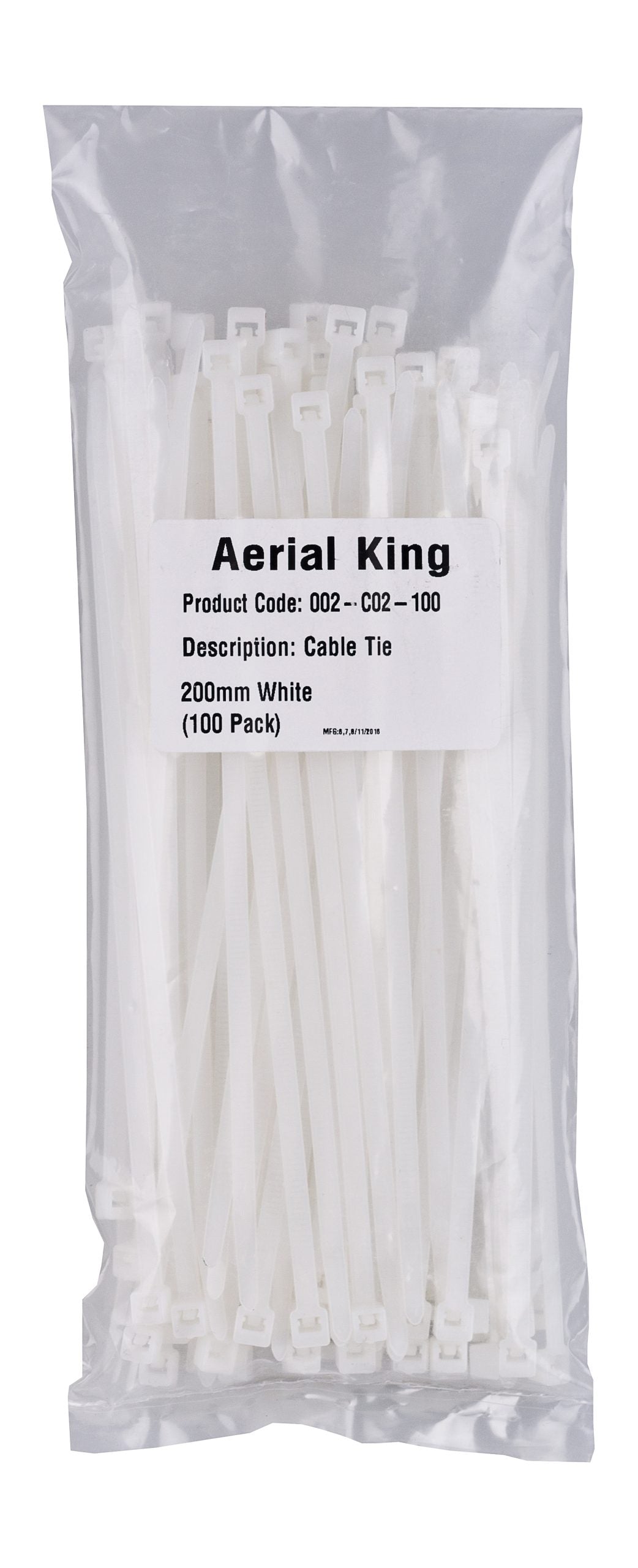 Cable Tie 205Mm White (100/Pack)