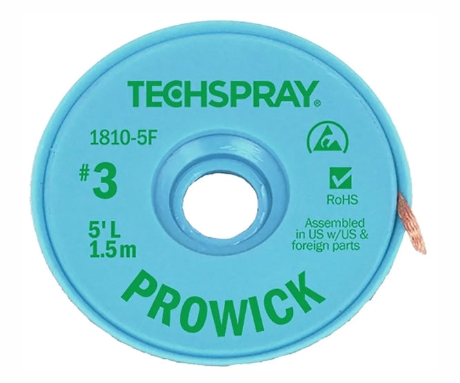 Desoldering Wick / Tape #3 W=1.9mm Green (No Clean) 1.5m/Roll 1810 5 F #3 (1.5 M/R)