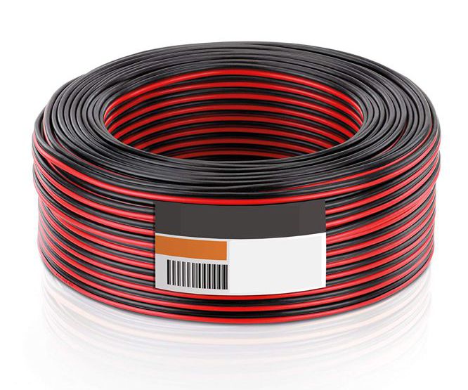 0.3mm Twin Flex Black &amp; Red 200m/Roll Rvb2*0.3