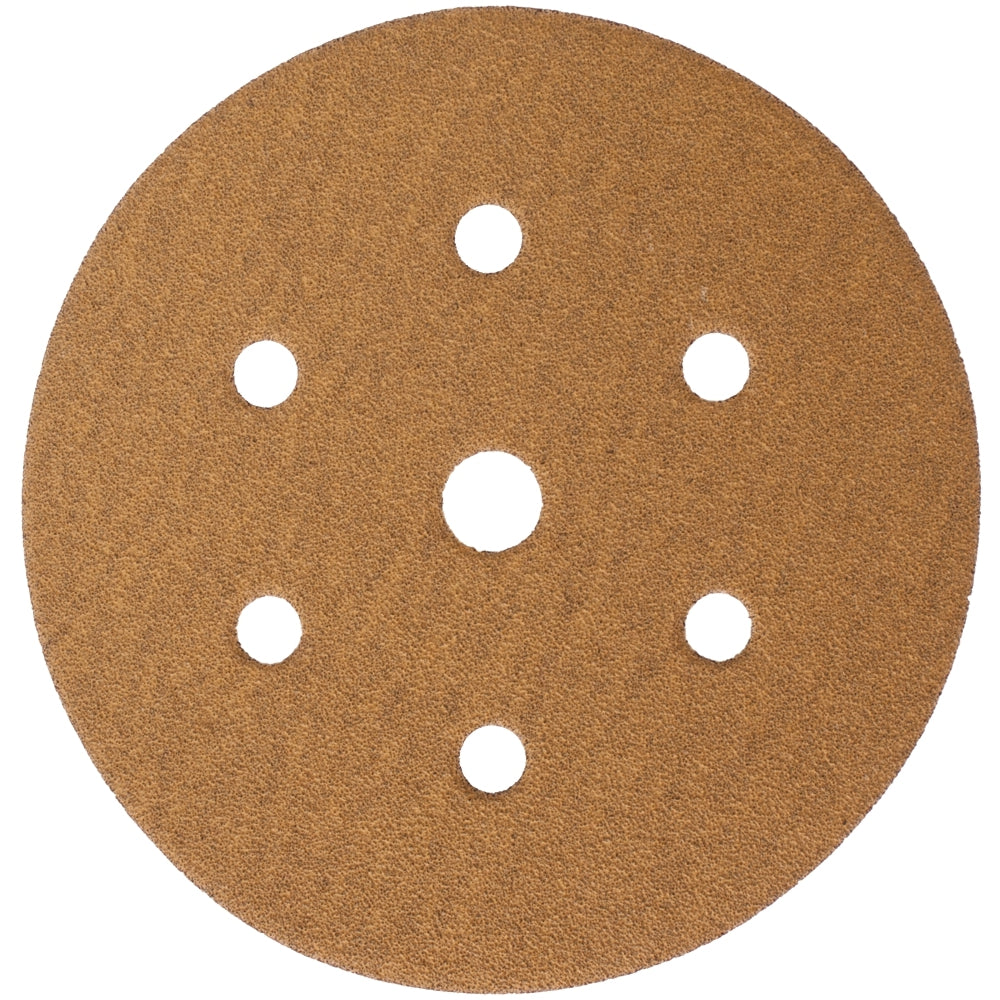 Gold Disc (50 Pieces) 100 Grit 150 Mm X 6+1 Holes Hook And Loop