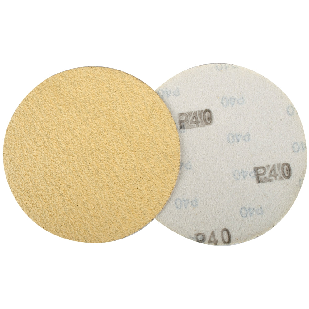 Gold Disc (50 Pieces) 40 Grit 150 Mm Without Hole Hook And Loop