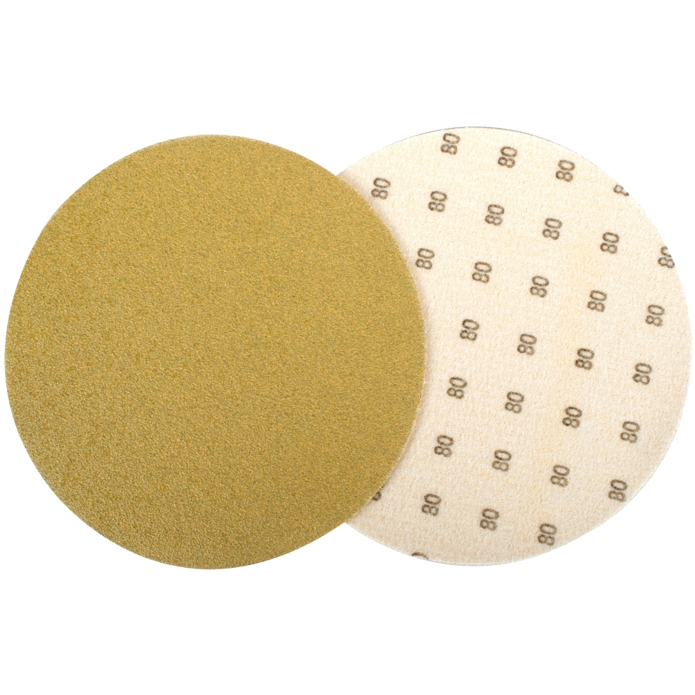 Gold Disc (50 Pieces) 80 Grit 150 Mm Without Hole Hook And Loop