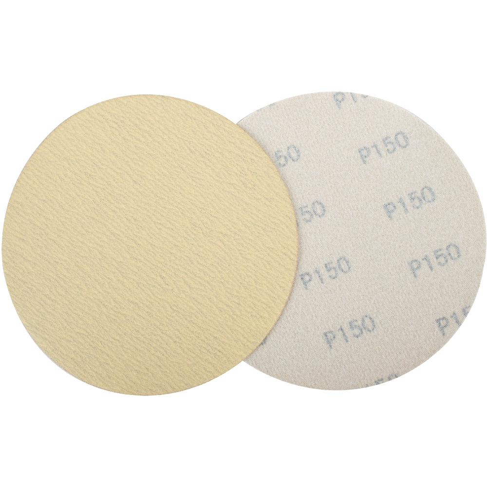 Gold Disc (50 Pieces) 150 Grit 150 Mm Without Hole Hook And Loop