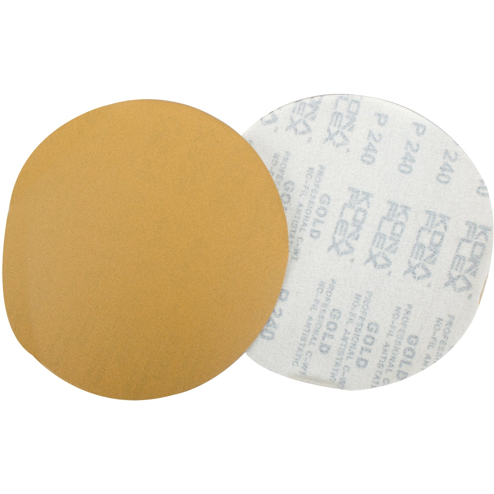 Gold Disc (50 Pieces) 240 Grit 150 Mm Without Hole Hook And Loop