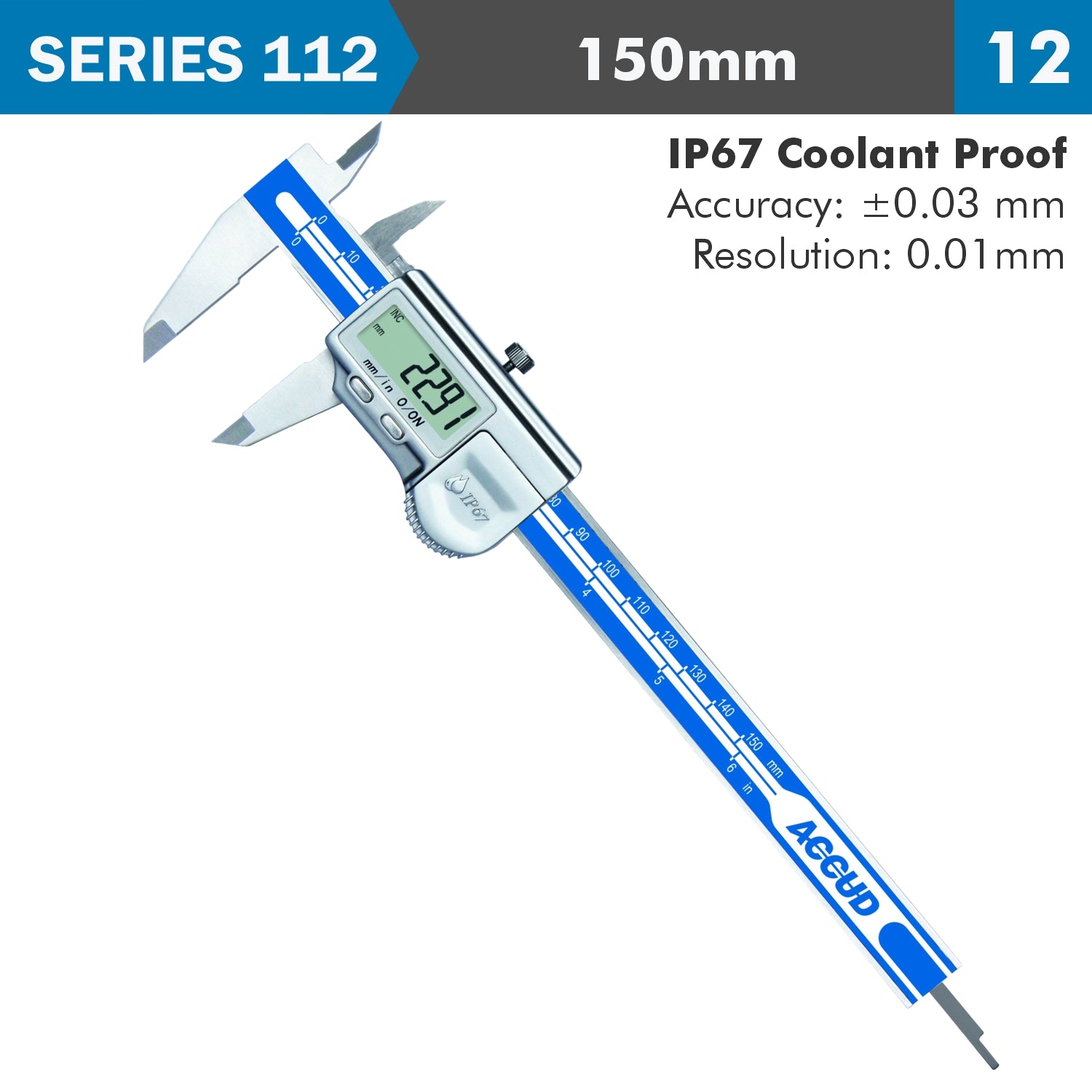 Dig. Caliper 150 Mm 0.03 Mm Acc. Ip67 Level 0.01 Mm Res.