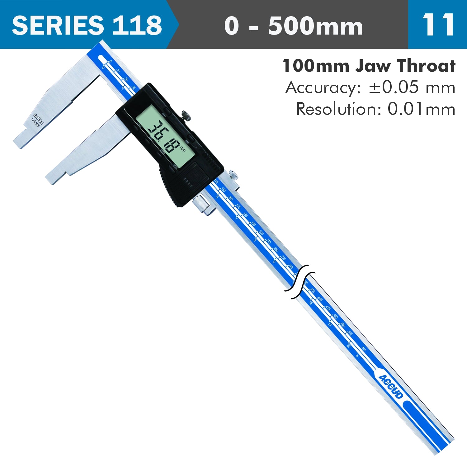 Dig. Caliper 500 Mm 0.05 Mm Acc. S/Stell 0.01 Mm Res.