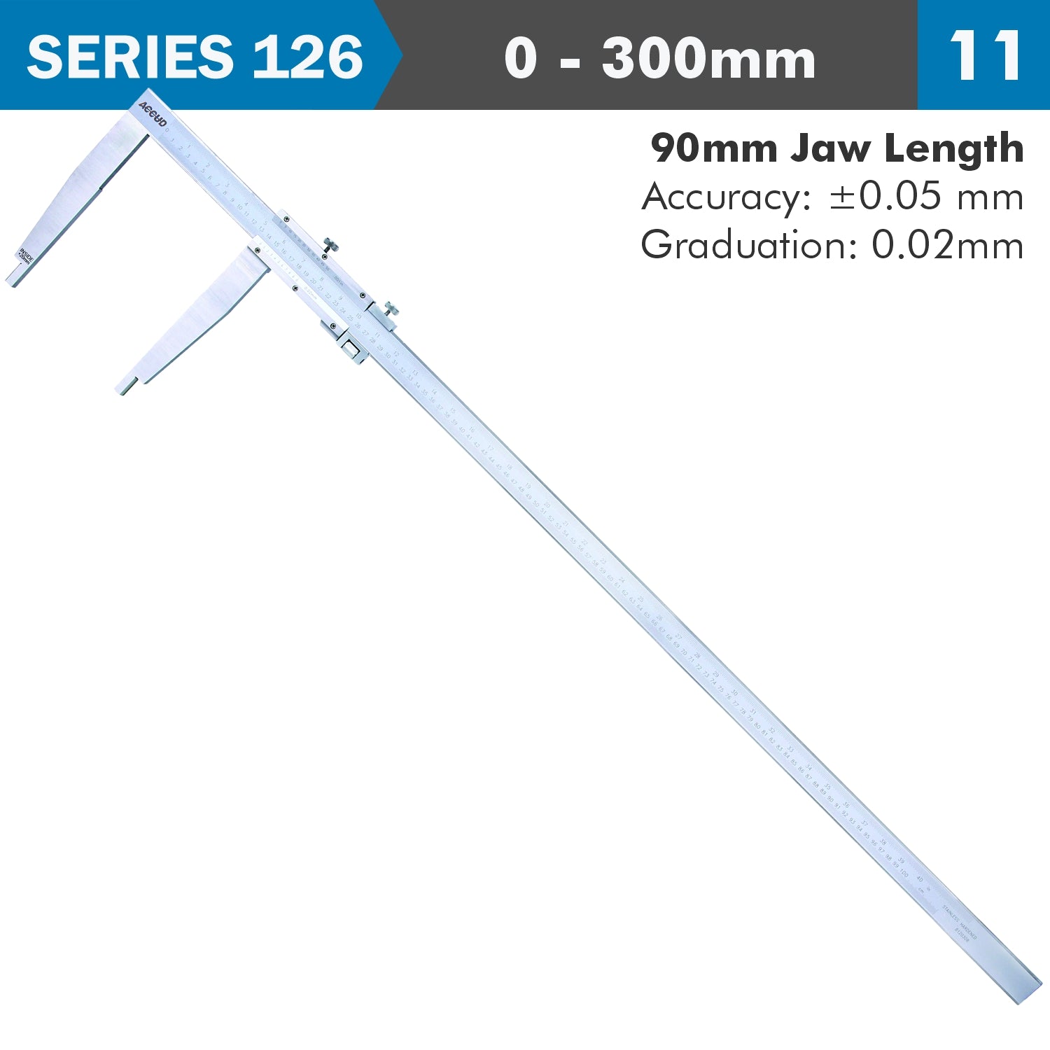 Vernier Caliper 300 Mm 0.05 Mm Acc. 90 Mm 0.02 Mm Grad S/Steel