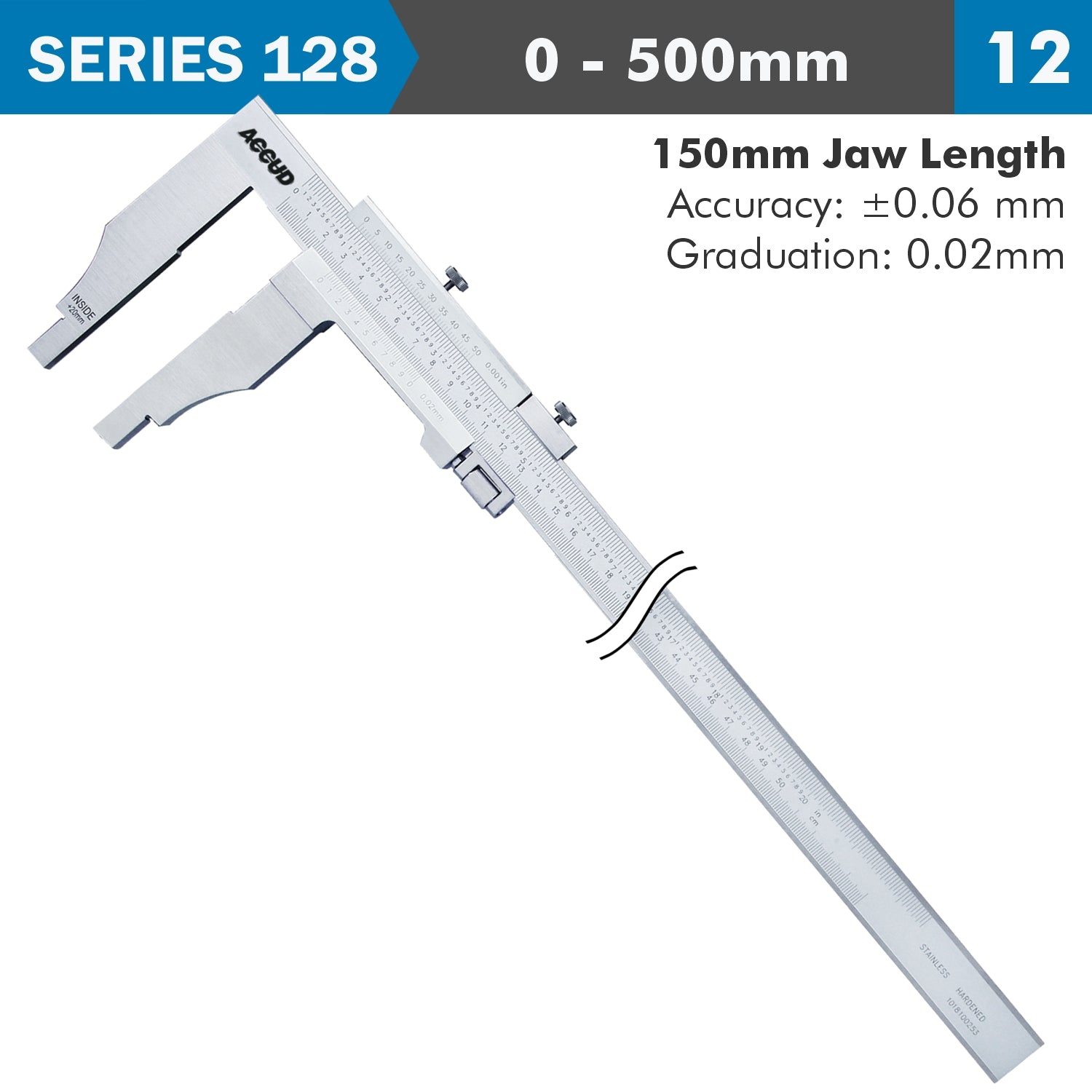 Vernier Caliper Jaw Length 150 Mm 0 500 Mm