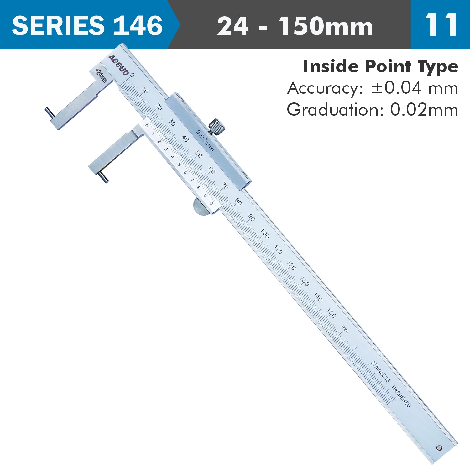 Vernier Caliper 24 150 Mm 0.04 Mm Acc. 0.02 Mm Grad. Inside Point S/Steel