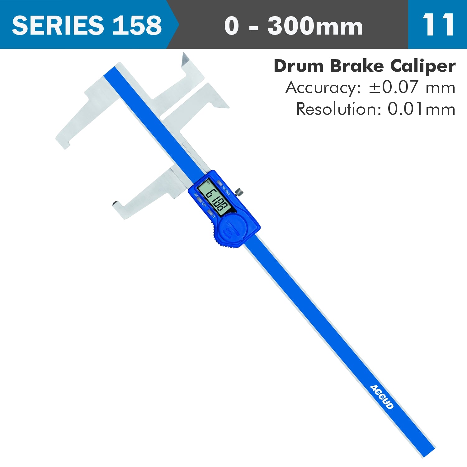 Digital Drum Brake Caliper 0 300 Mm/0.12' 0.01mm/0.0005'