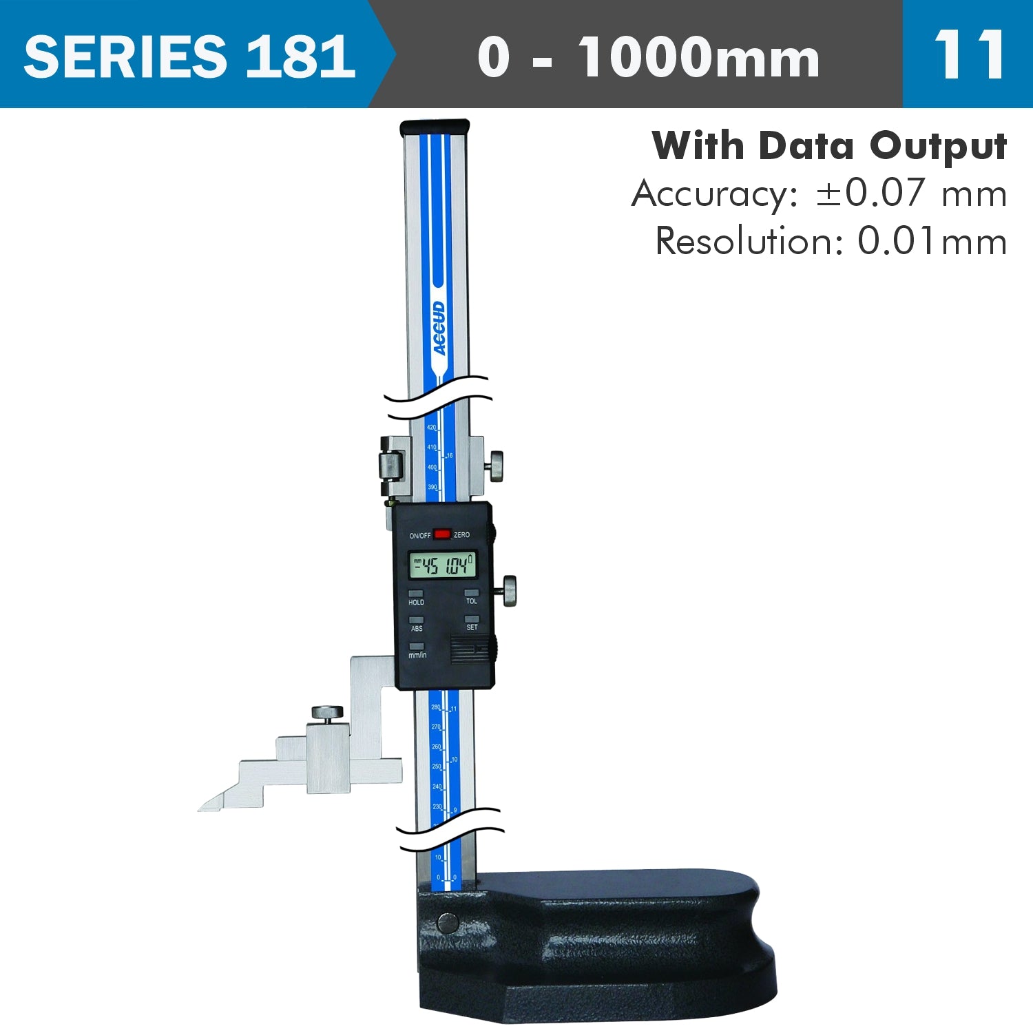 Dig. Height Gauge 1000 Mm 0.07 Mm Acc. 0.01 Mm Res. S/Steel