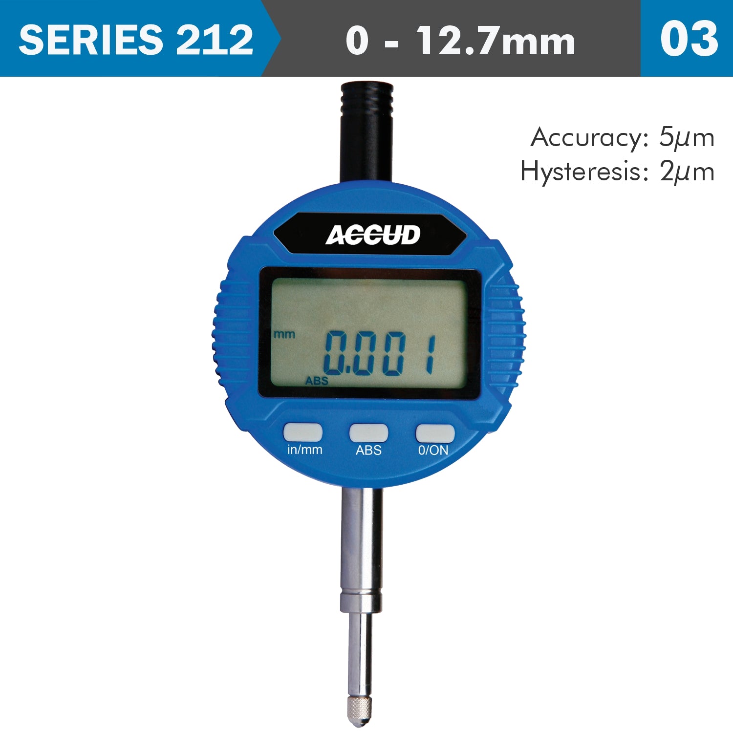 Digital Indicator Flat And Lug Back 12.7 Mm/0.5'