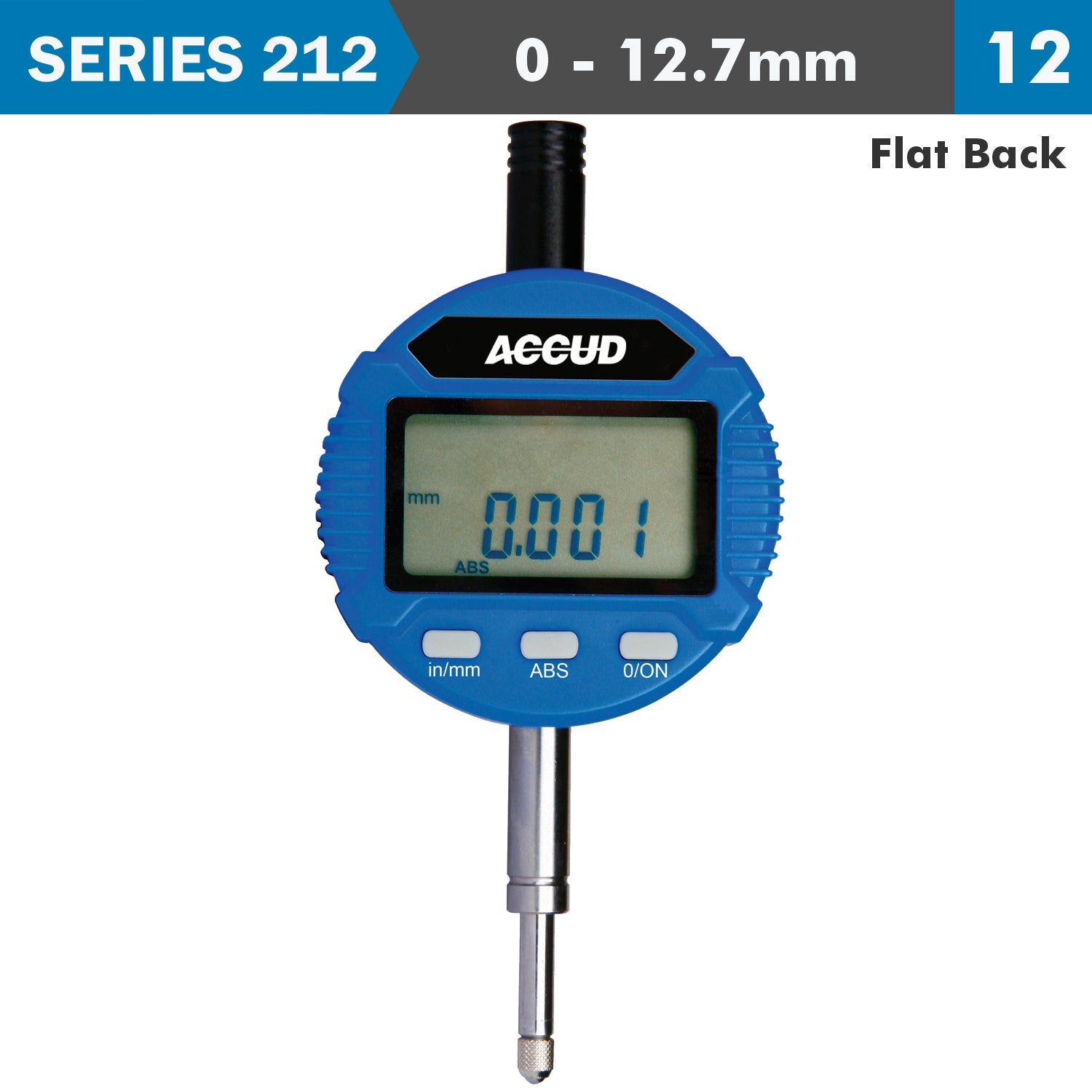 Digital Indicator Flat Back 12.7 Mm/0.5'