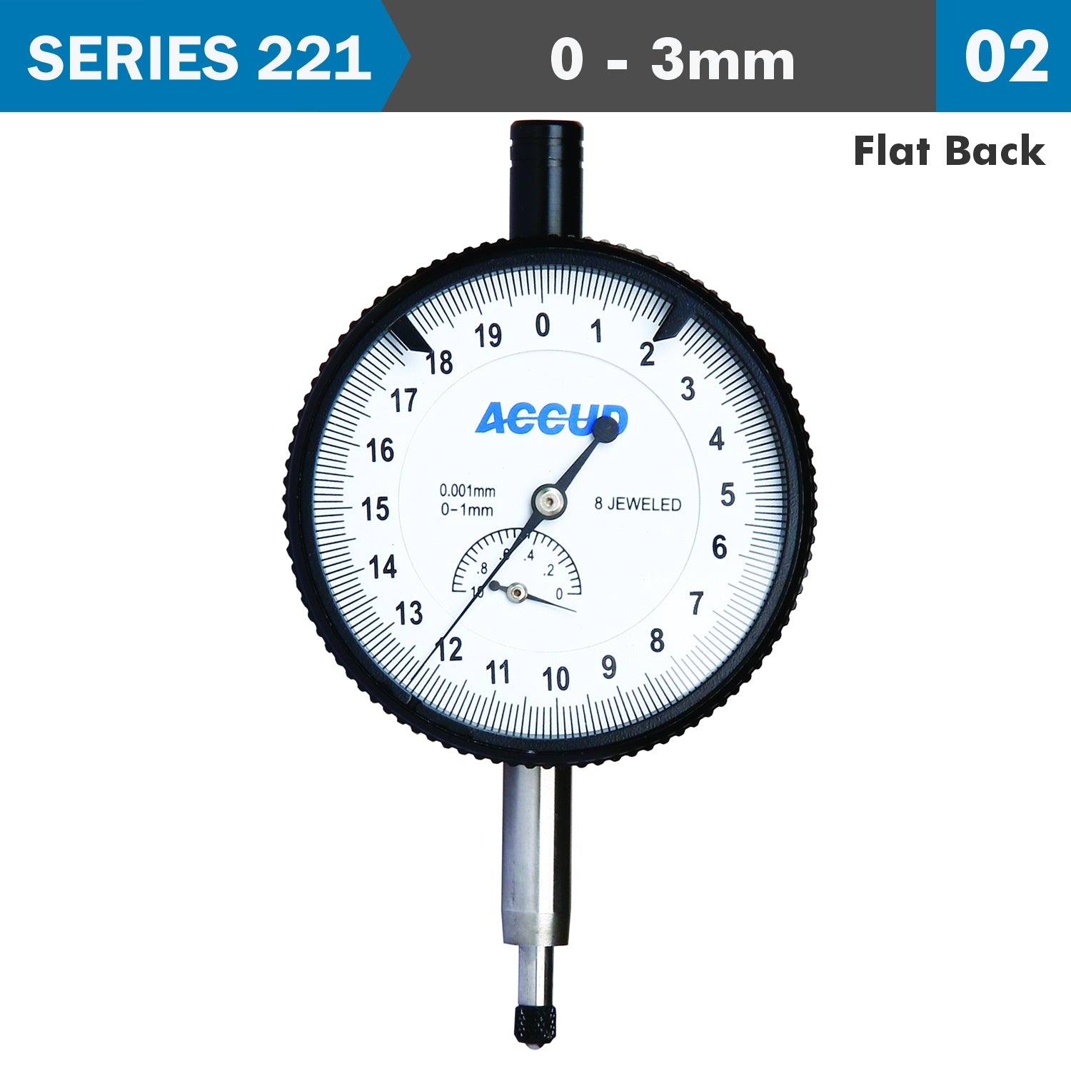 Precision Dial Indicator Flat Back 3 Mm