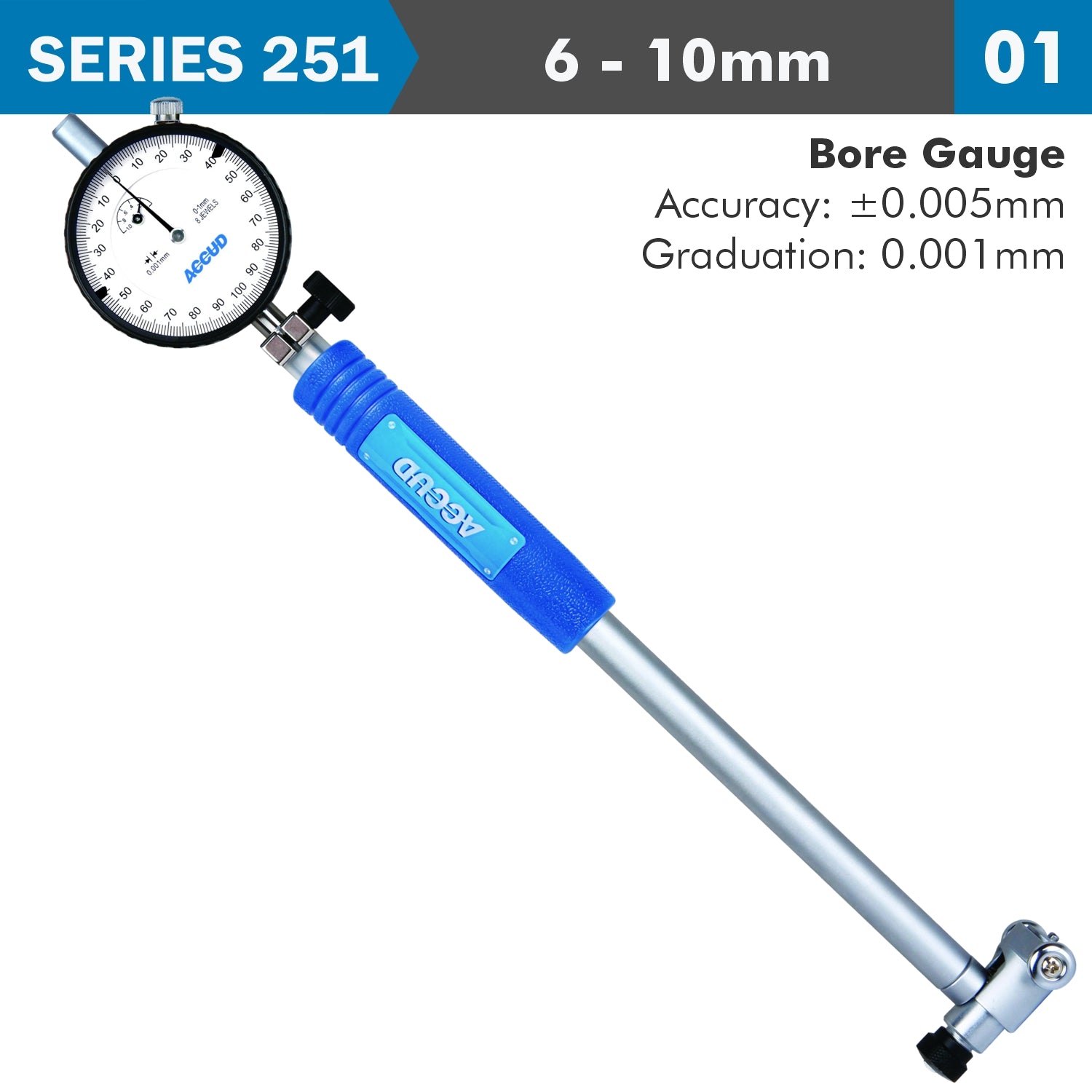 Precision Dial Bore Gauge 6 10 Mm 0.005 Mm Acc. 0.001 Mm Grad.