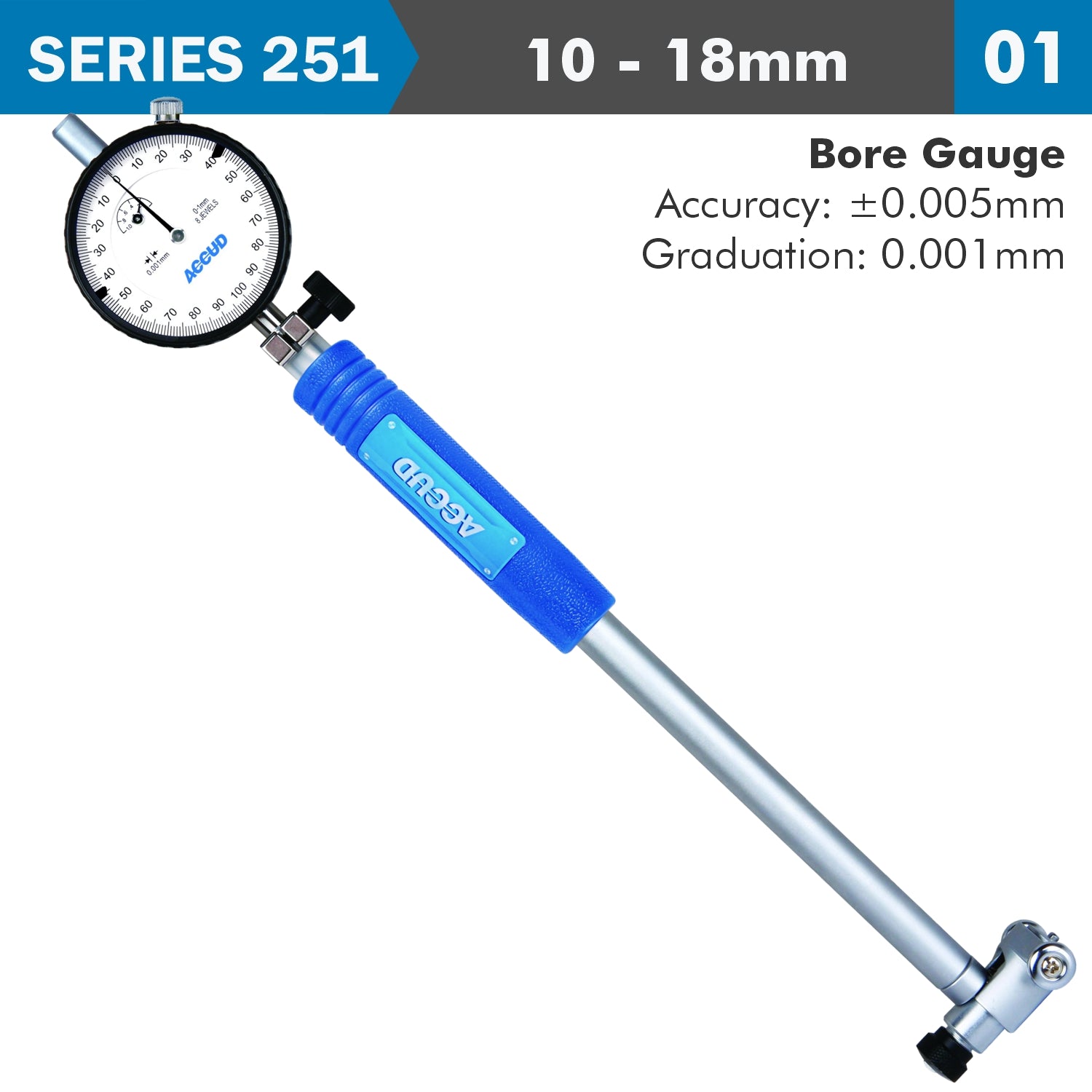 Precision Dial Bore Gauge 10 18 Mm 0.005 Mm Acc. 0.001 Mm Grad.