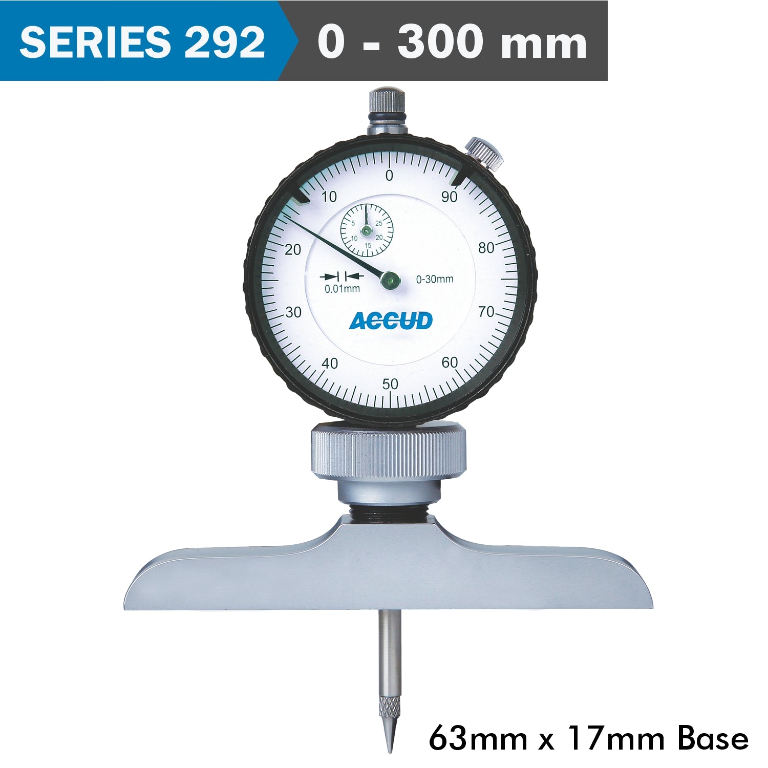 Dial Depth Guage 300 Mm 0.01 Mm Grad. 63 X 17 Mm Base