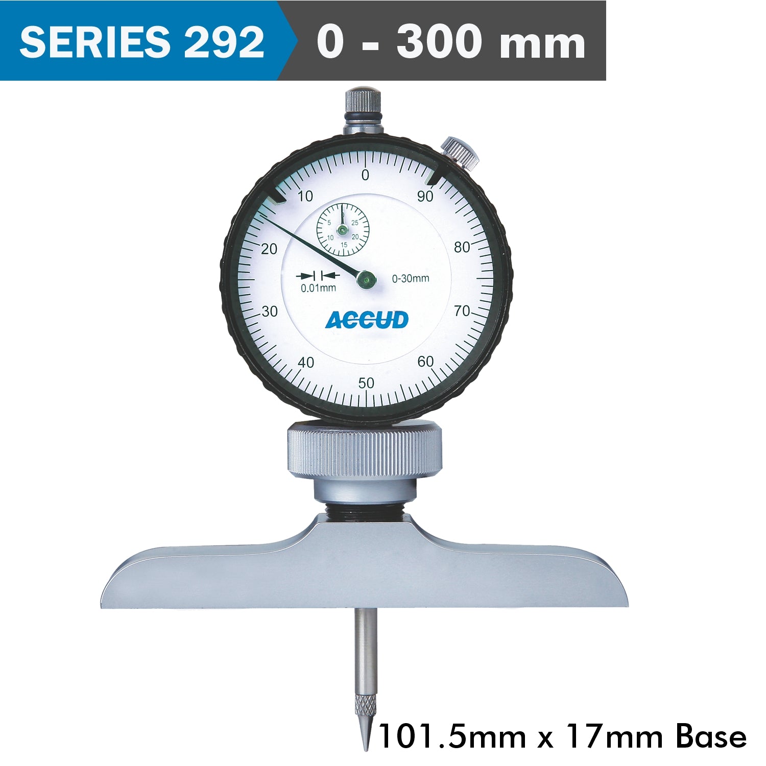 Dial Depth Guage 300 Mm 0.01 Mm Grad. 101.5 X 17 Mm Base