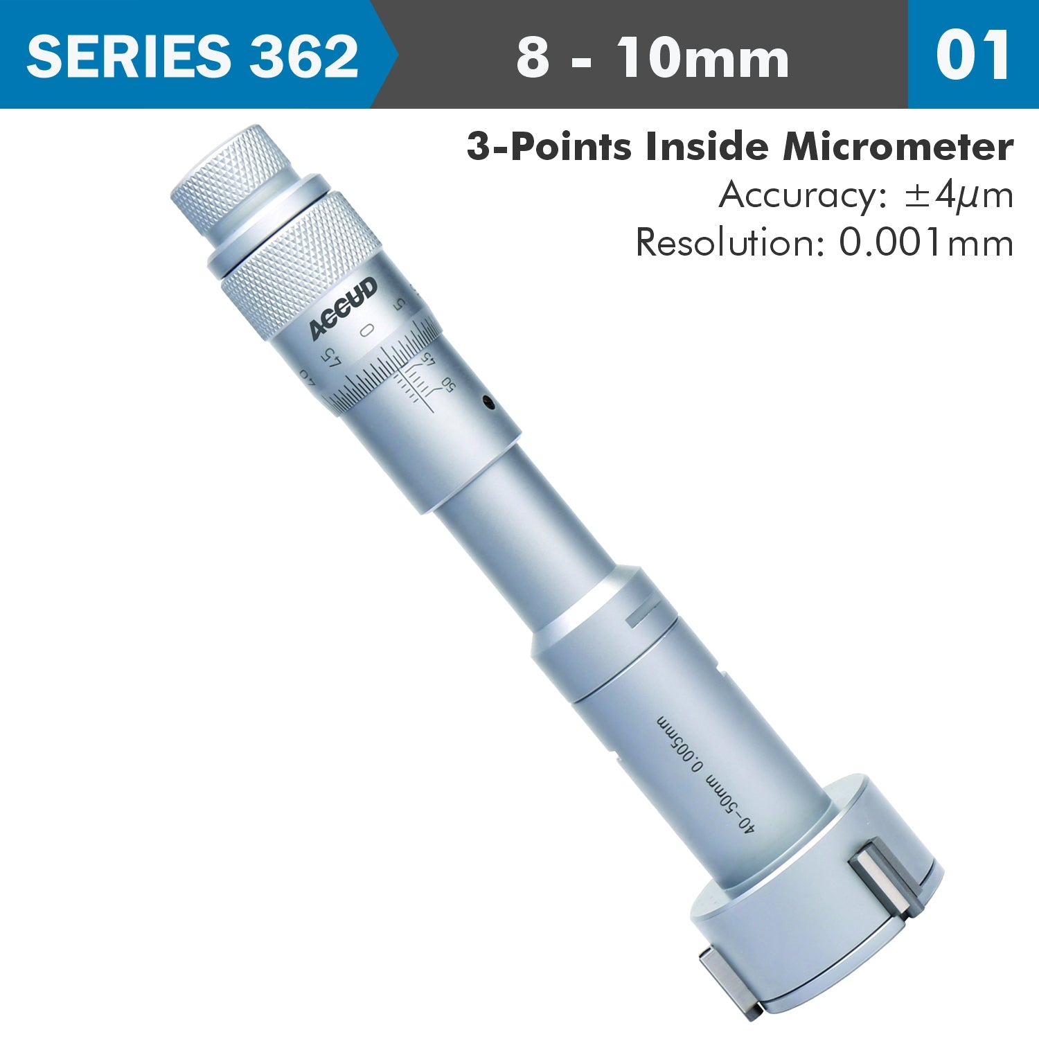 3 Points Inside Micrometer 8 10 Mm 0.004 Mm Acc. 0.001 Mm Grad.