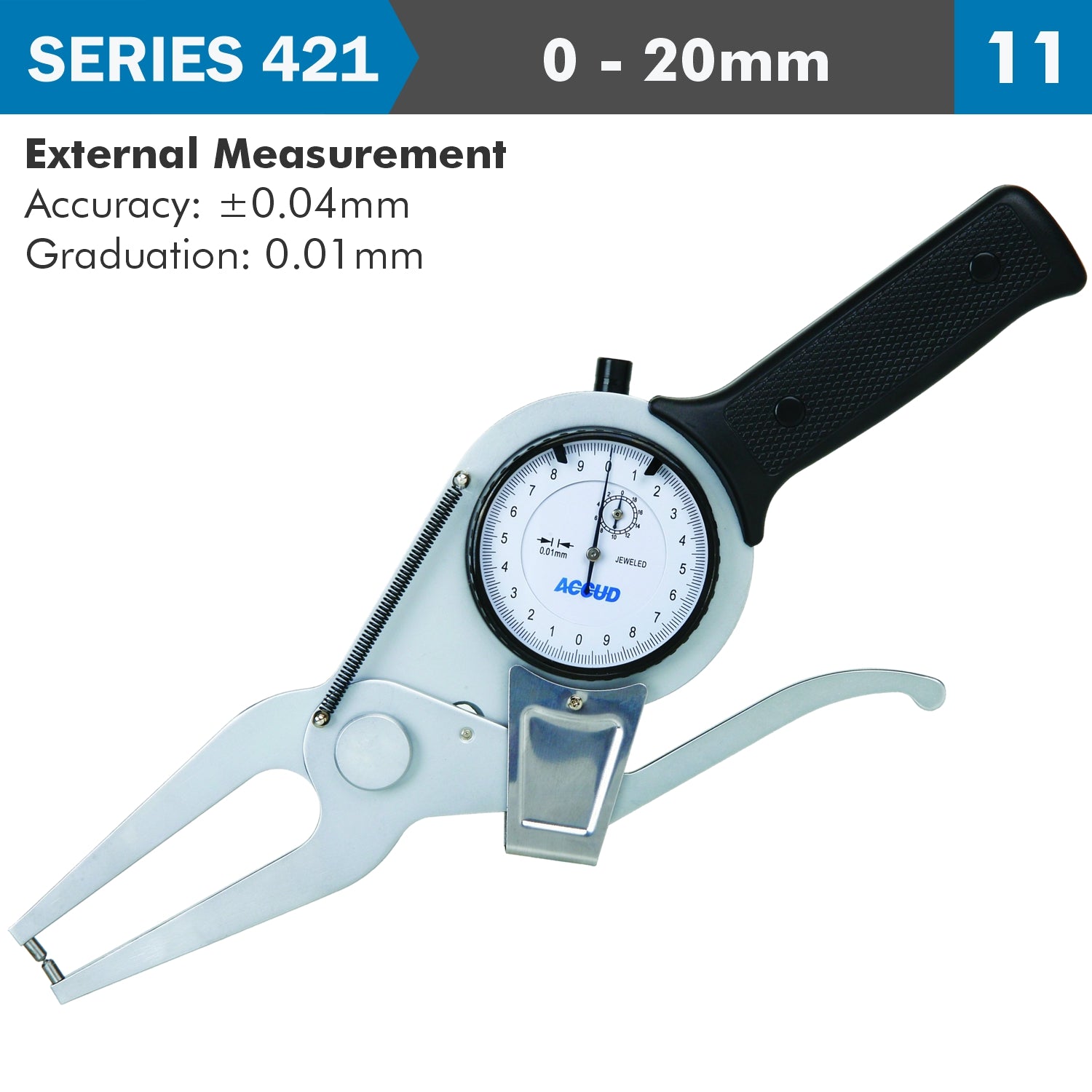 Ext. Dial Caliper Gauge 20 Mm 0.04 Mm Acc. 0.01 Mm Grad. Jaw Length 60 Mm