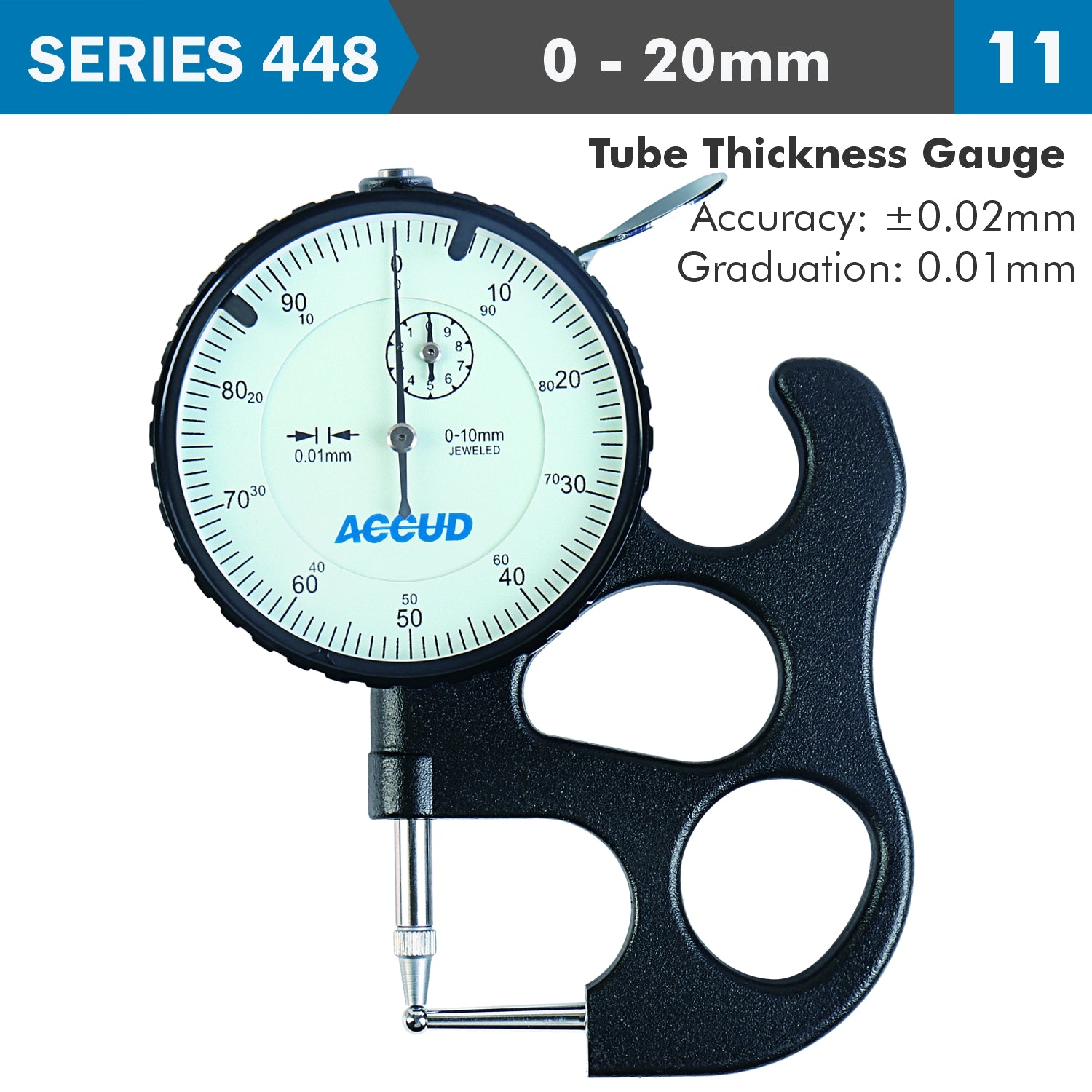 Tube Thickness Gauge 10 Mm 0.02 Mm Acc. 0.01 Mm Grad.