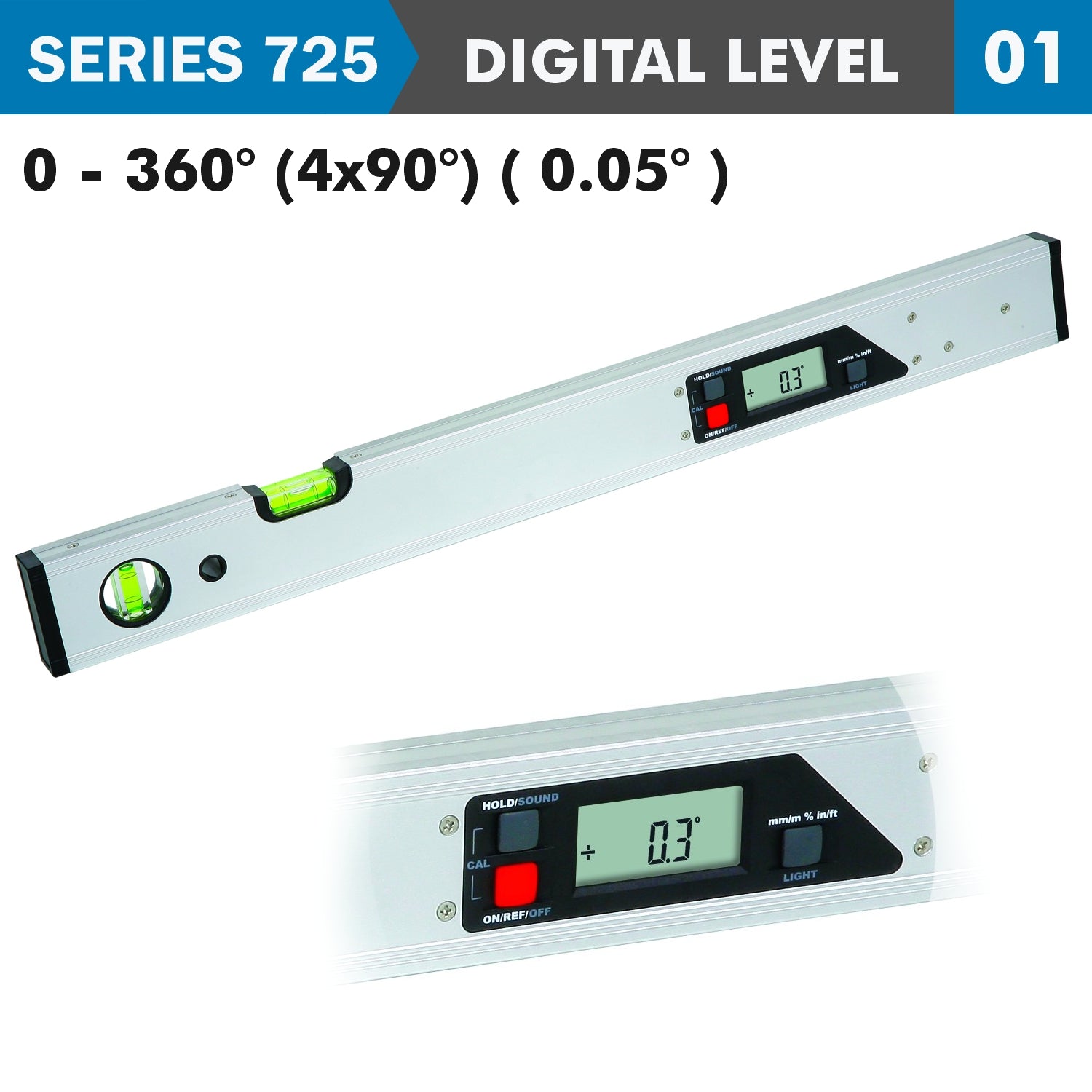 Digital Leveler 360 Deg 585 X60 Mm 0.05 Deg. Res.