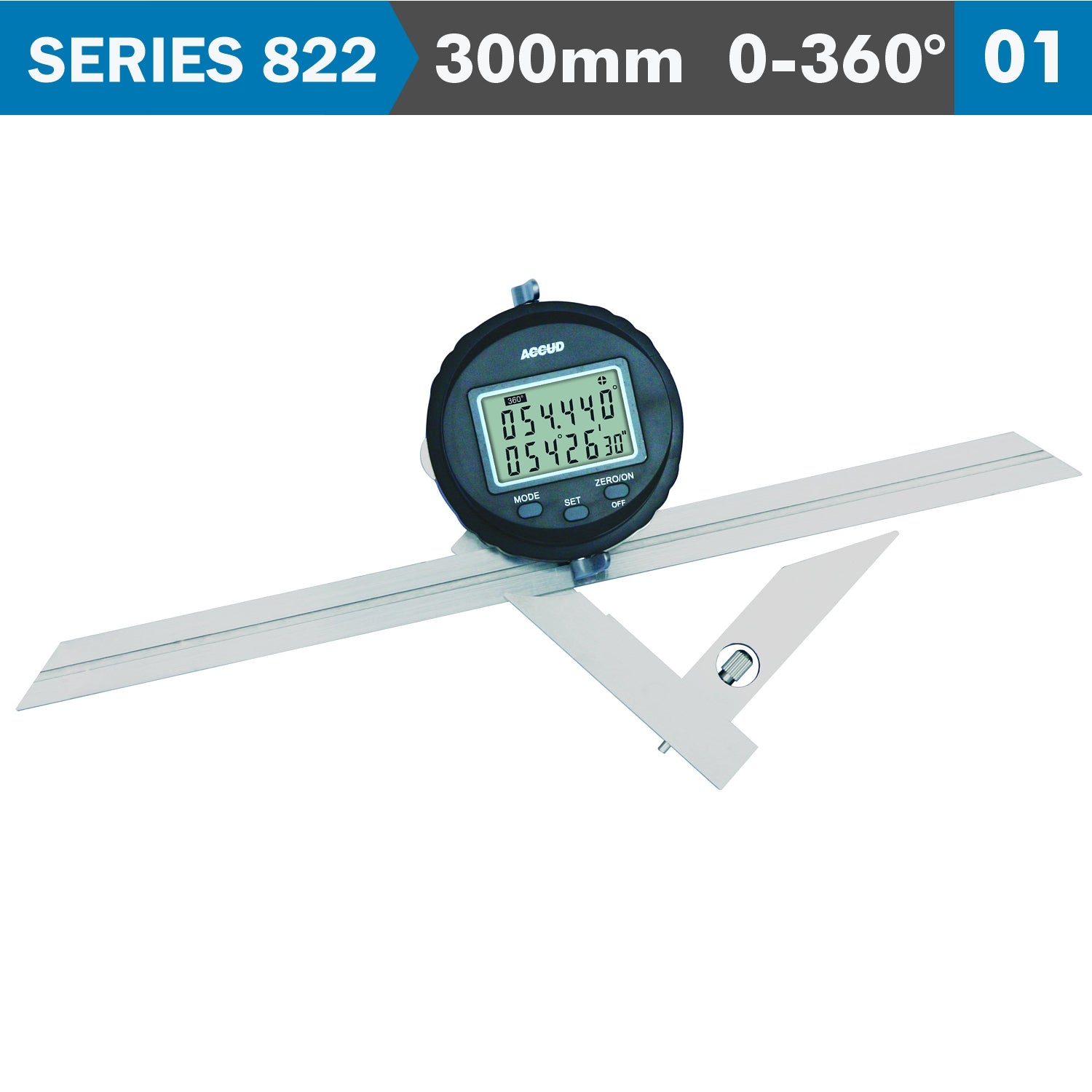 Digital Protractor Blade 360 Deg. 5' Acc. S/Steel 0.1 Deg. Res.