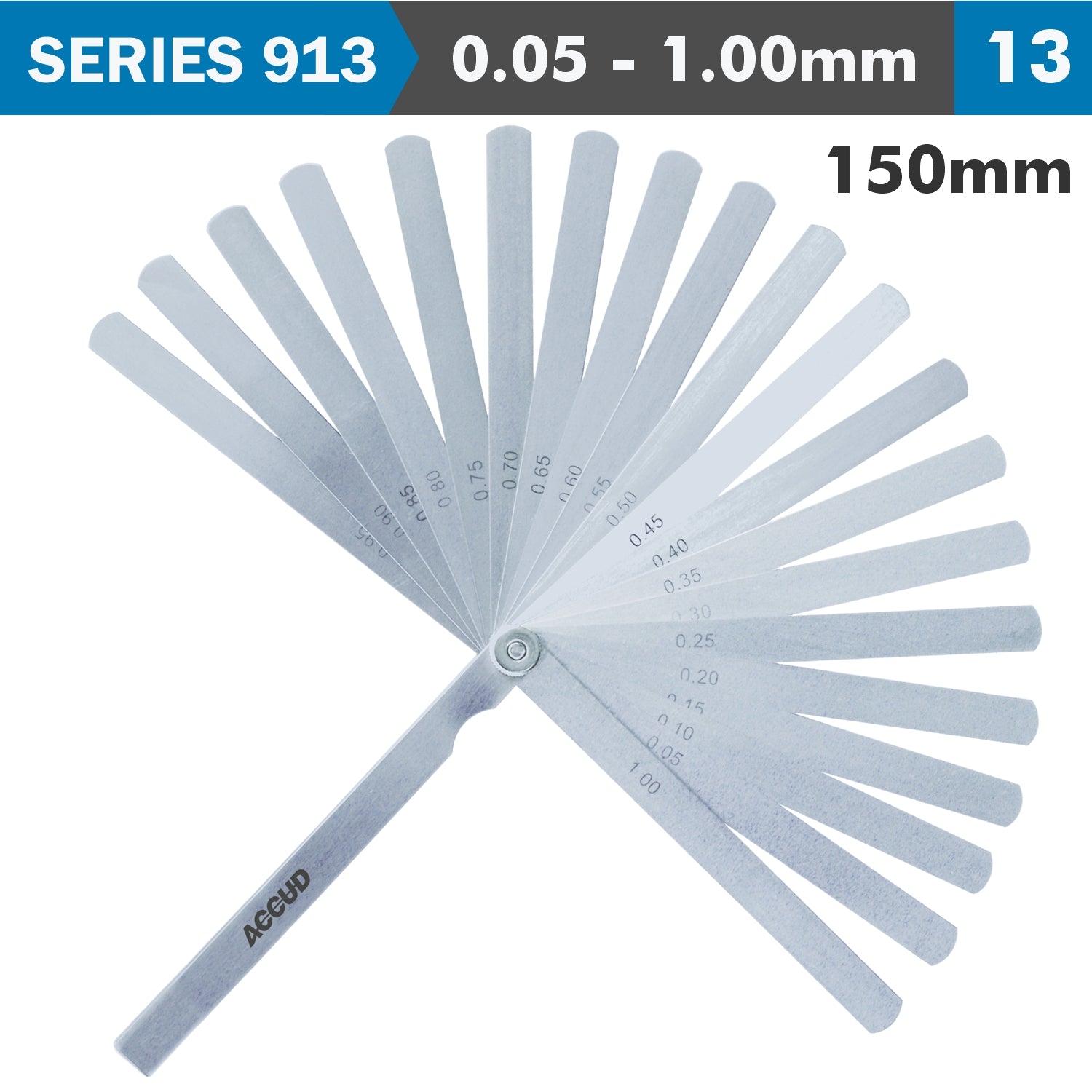 Long Feeler Gauge 150 Mm 0.05 1.00 13 Leaves Din2275