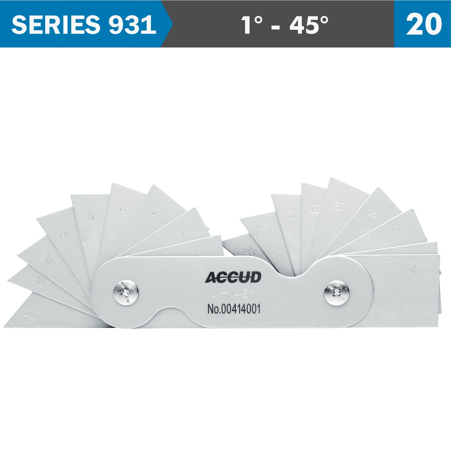 Angle Gauge 1 45 Deg. 20 Leaves 30' Acc.