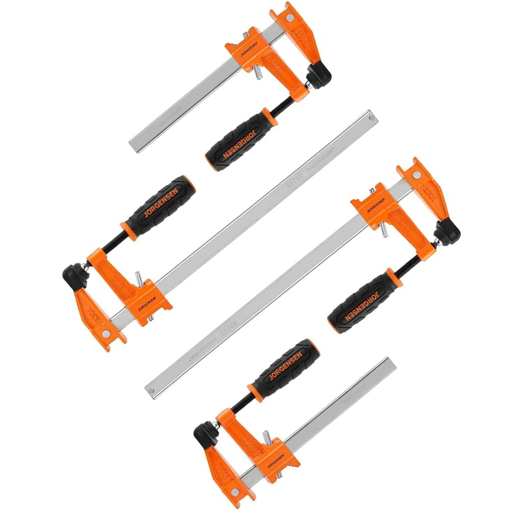 Jorgensen Medium Duty Steel Bar Clamp 4 Pc Set 2 X 150 Mm & 2 X 305 Mm