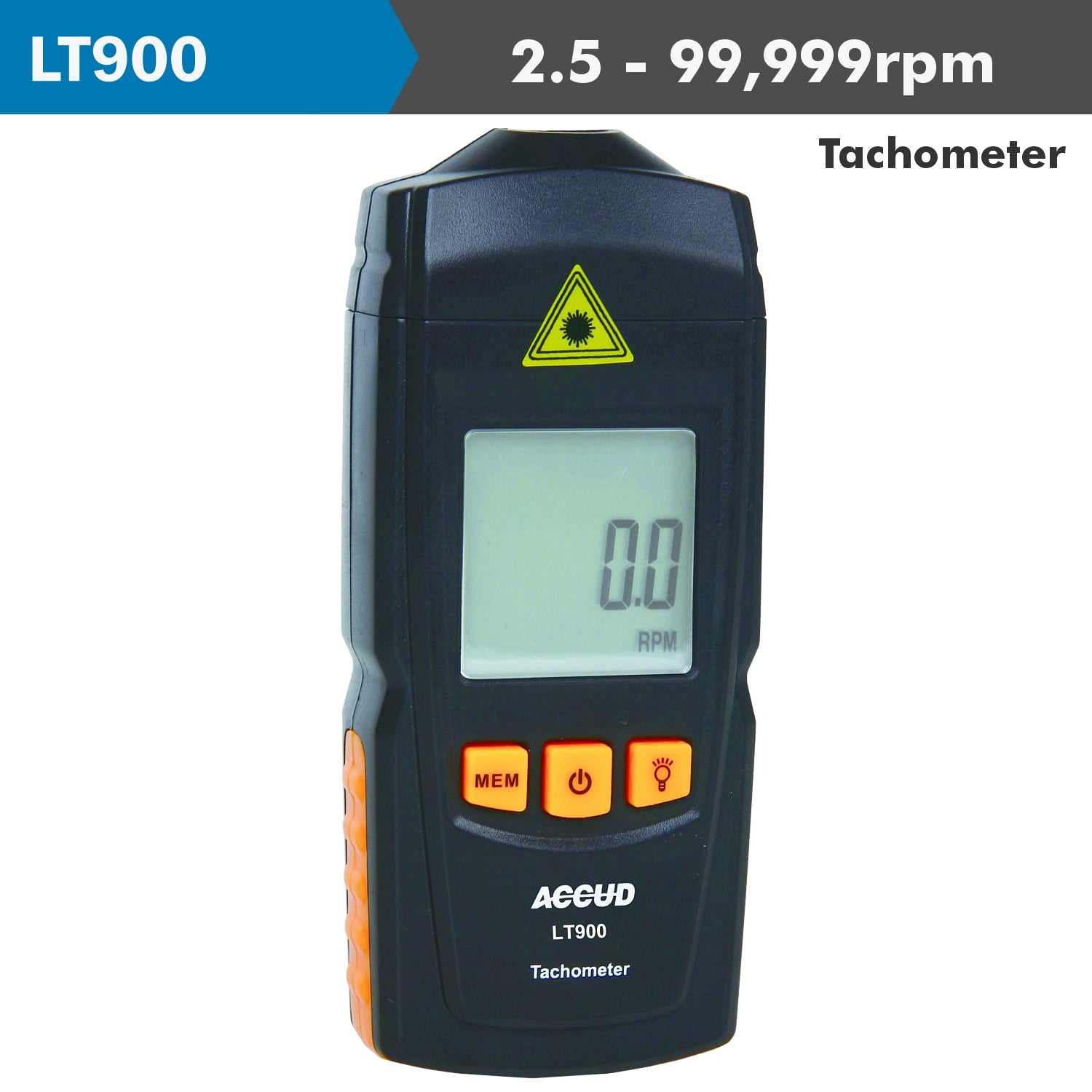 Laser Tachometer 2.5 99999 Rp Mrange 0.1 Rpm