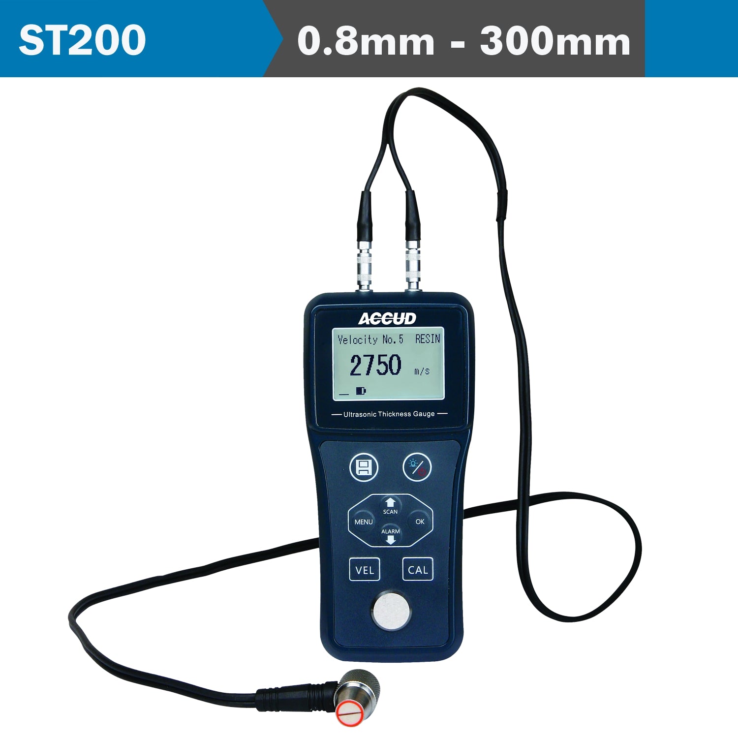 Ultrasonic Thickness Gauge 0.8 300 Mm Gen. Use 5.0 M Hz