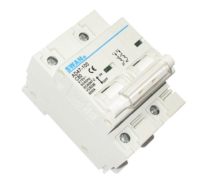 I-Circuit Breaker Din Rail Mount 80 A 2 P 6 Ka C Curve Cb Ad47 1 6280