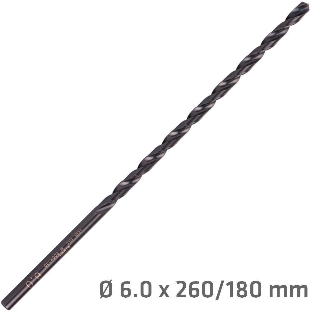 Hss Drill Bit 6 Mm 260 X 180 Extra Long