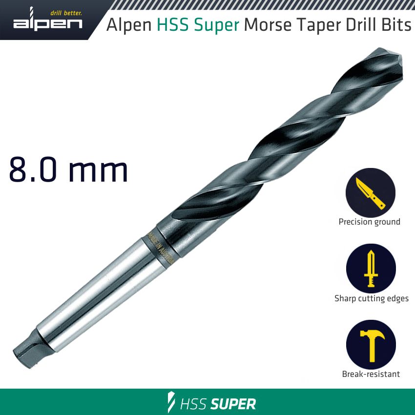 Hss Super 8 Mm Morse Taper Shank