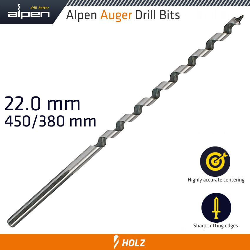 Wood Auger Drill Bit 22 X 450 Mm