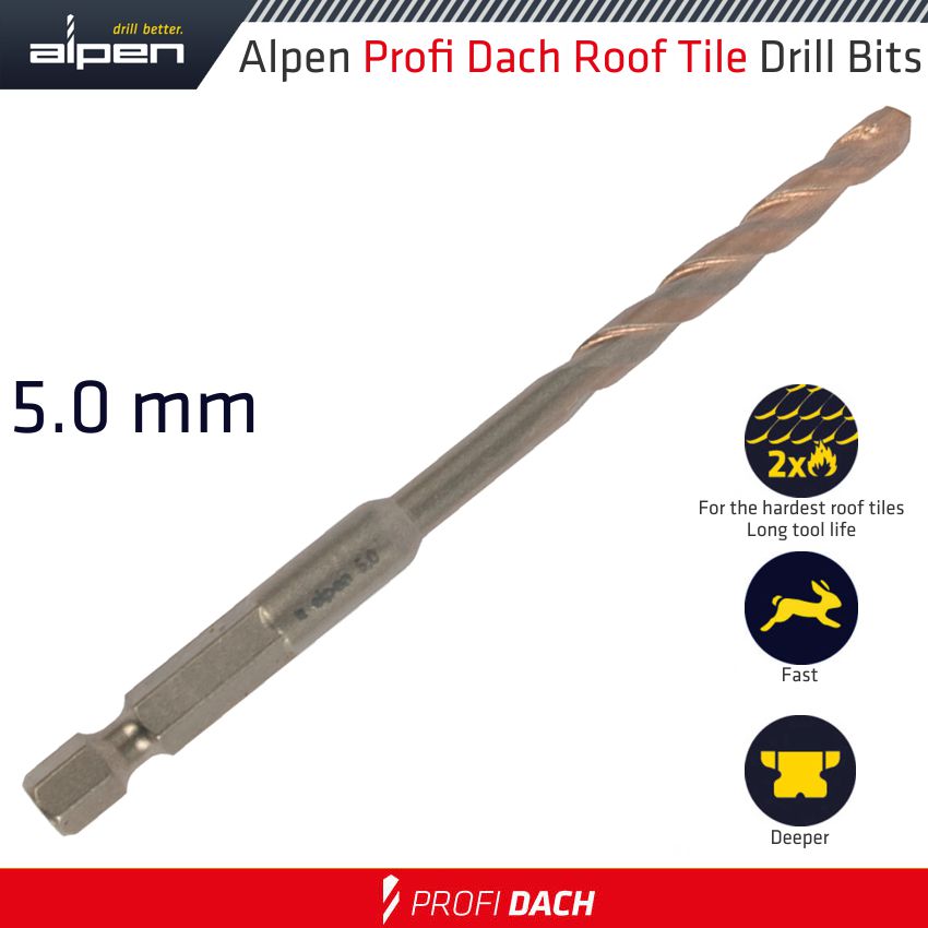 Roof Tile Drill Bit Hex 5.0 Mm 1/Pack