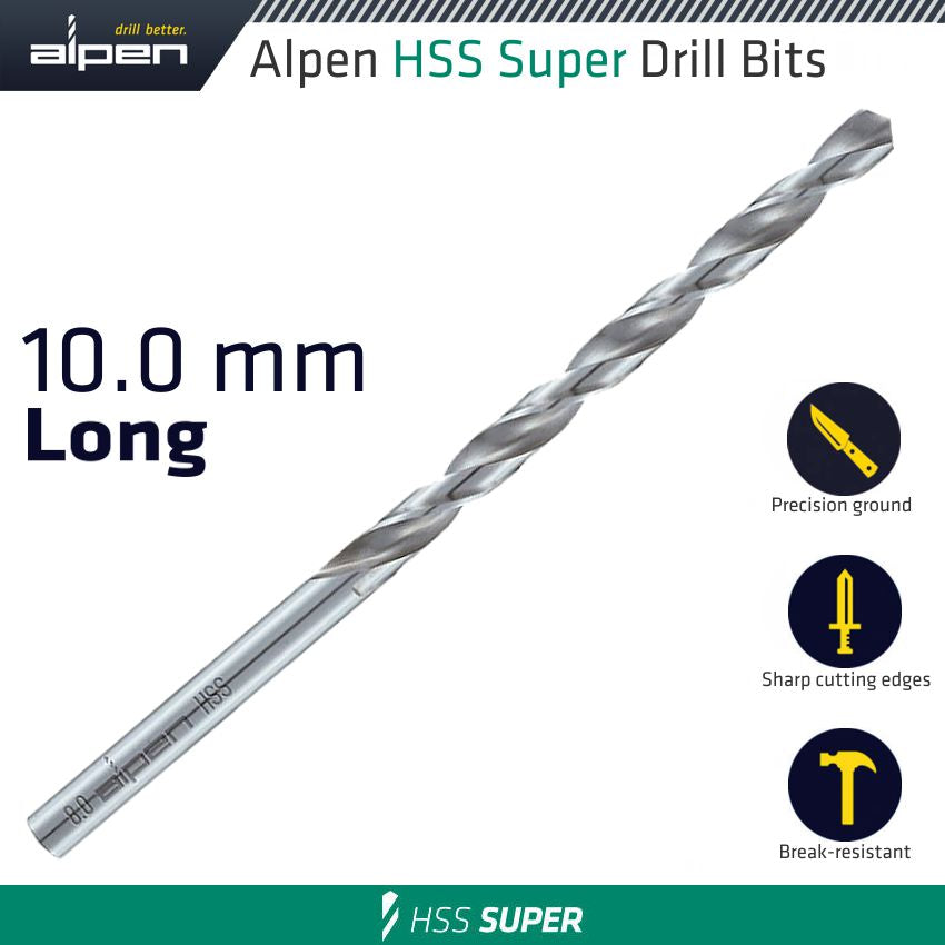 Hss Super Drill Bit Long 10 X 184 Mm Pouch