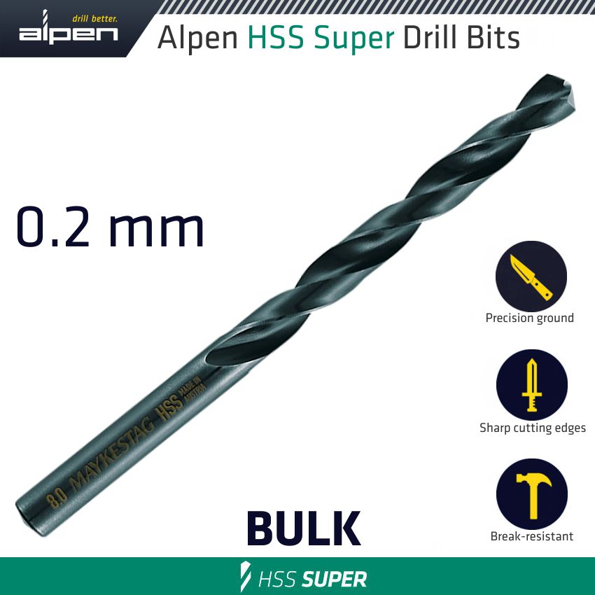 Hss Super Drill Bit 0.2 Mm Bulk