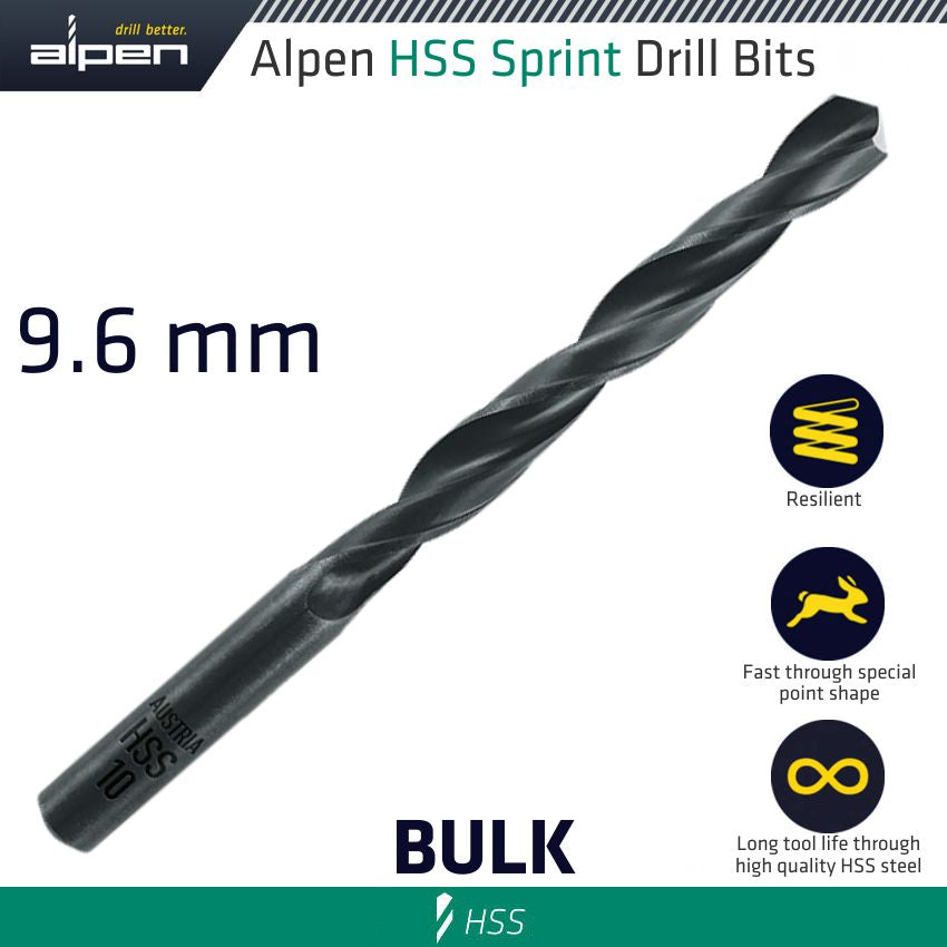 Hss Sprint Drill Bit 9.6 Mm Bulk Ind.Pack