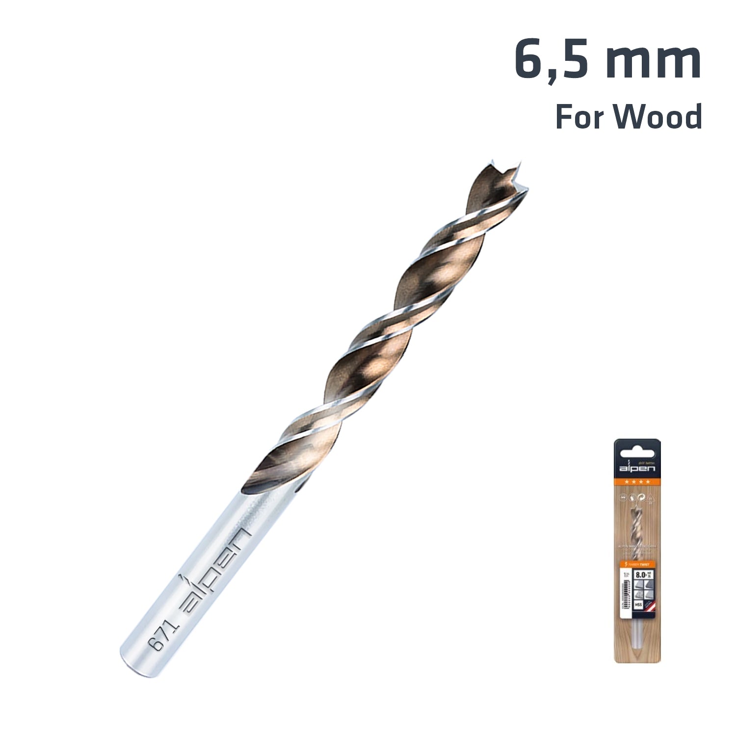 Timber Twist Drill Bit 6.5 Mm Sleeved