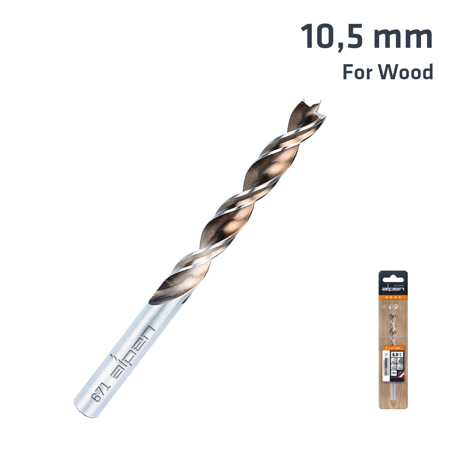 Timber Twist Drill Bit 10.5 Mm Sleeved