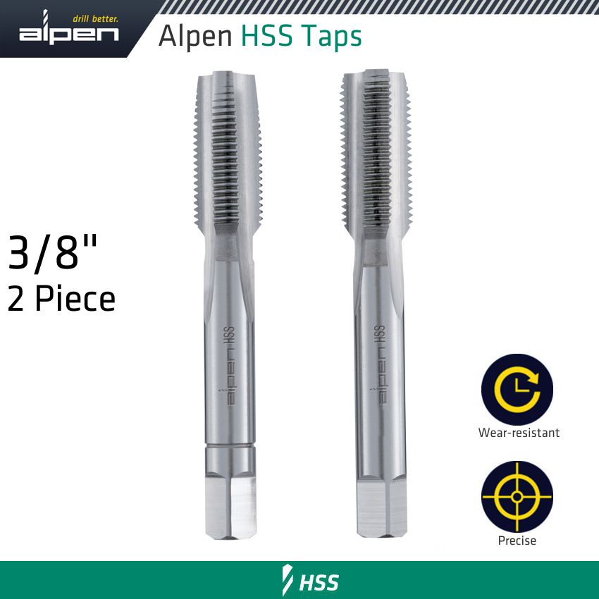 Hss Hand Tap Set Imperial G 3/8' Pouched