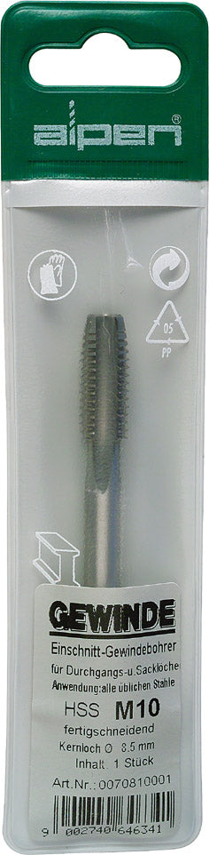 Tap 10 Mm Hss In Pouch 1.5 Mm Pitch