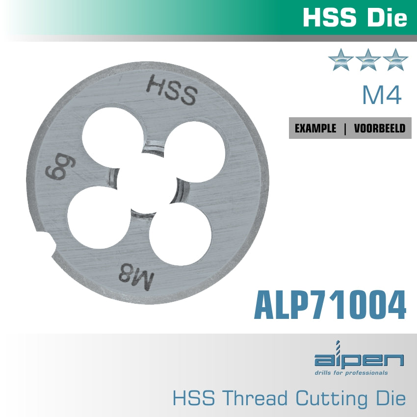 Die 4 Mm Round 25 X9 Mm In Pouch Hss 0.7 Mm Pitch