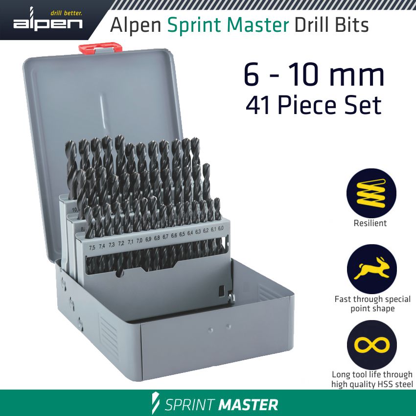 Alpen Sprint Master 41 Pcs Set Km41 6.0 10 X 0.1 Mm Metal Case