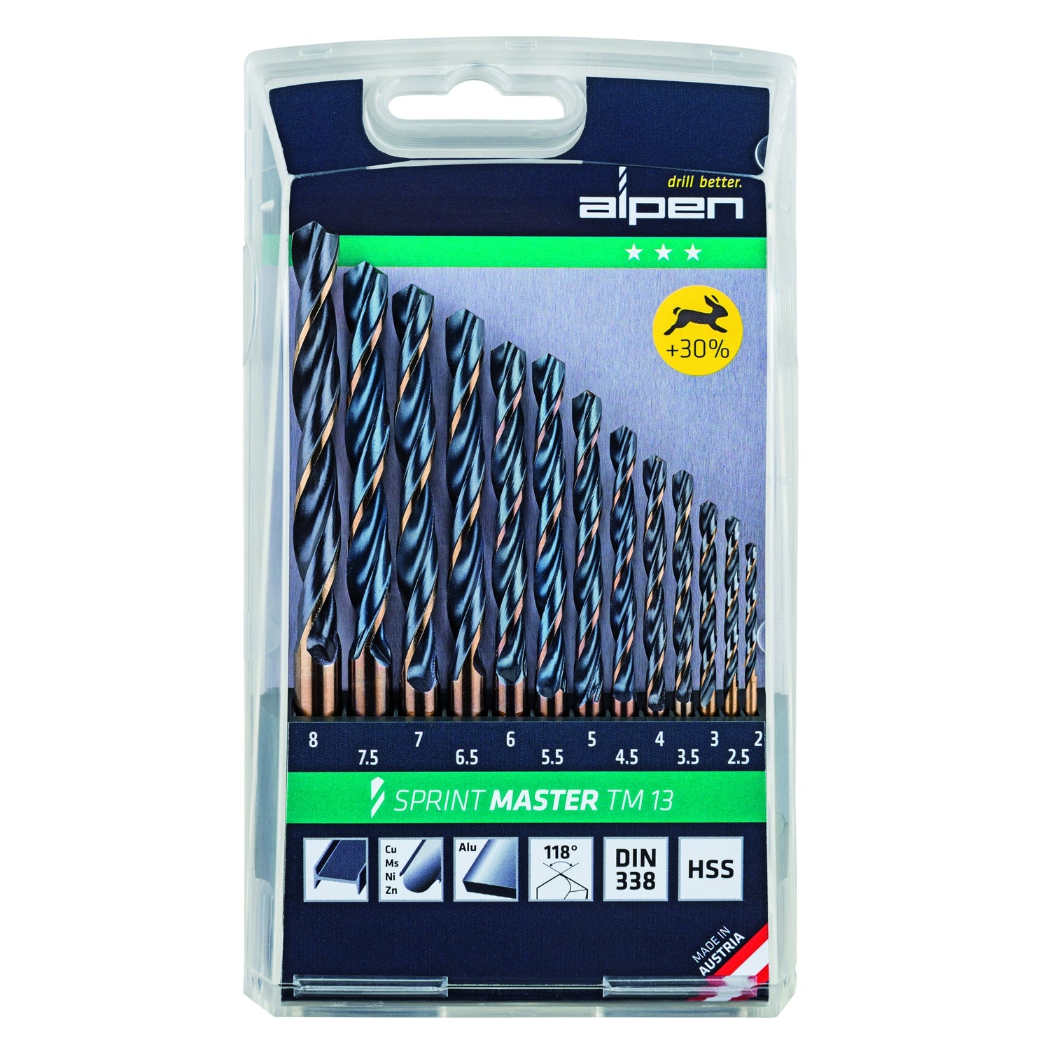 Hss Sprint Master Drill Bit Set 13 Piece 2 8 Mm X 0.5 Tm13