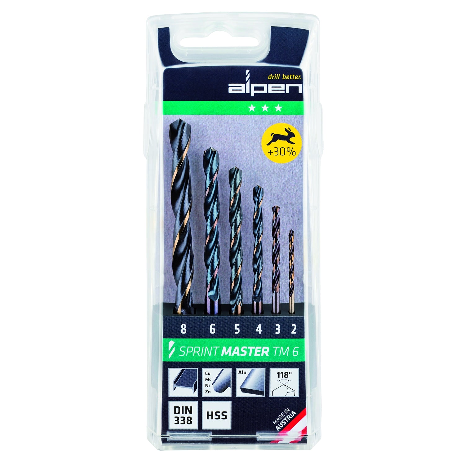 Alpen Sprint Master Tm6 6 Pcs 2 3 4 5 6 8 Mm Hss Set