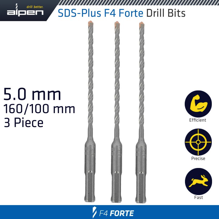 Sds Plus F4 Bit 5 Mm X 160 X 100 X3 Pcs Drill Hammer