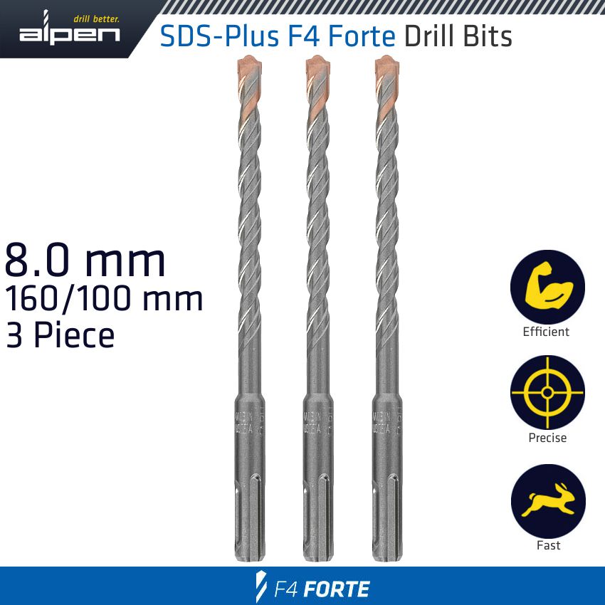 Sds Plus F4 Bit 8 Mm X 160 X 100 X 3 Pcs Drill Hammer